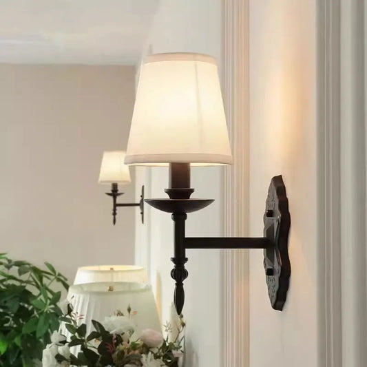 Artfan lighting Black Iron Wall Lamp Retro Bedroom Hotel European Living Room Sconce
