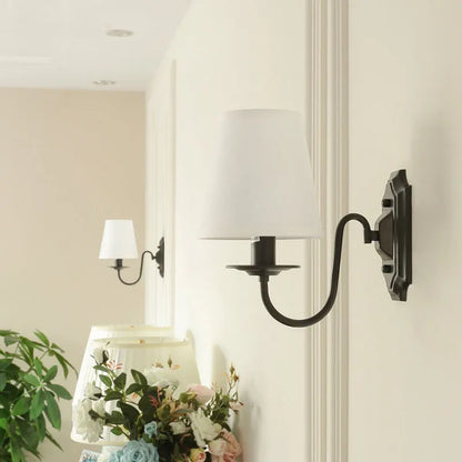 Artfan lighting Black Iron Wall Lamp: Elegant Rural Bedroom & Living Room Sconce with European Flair