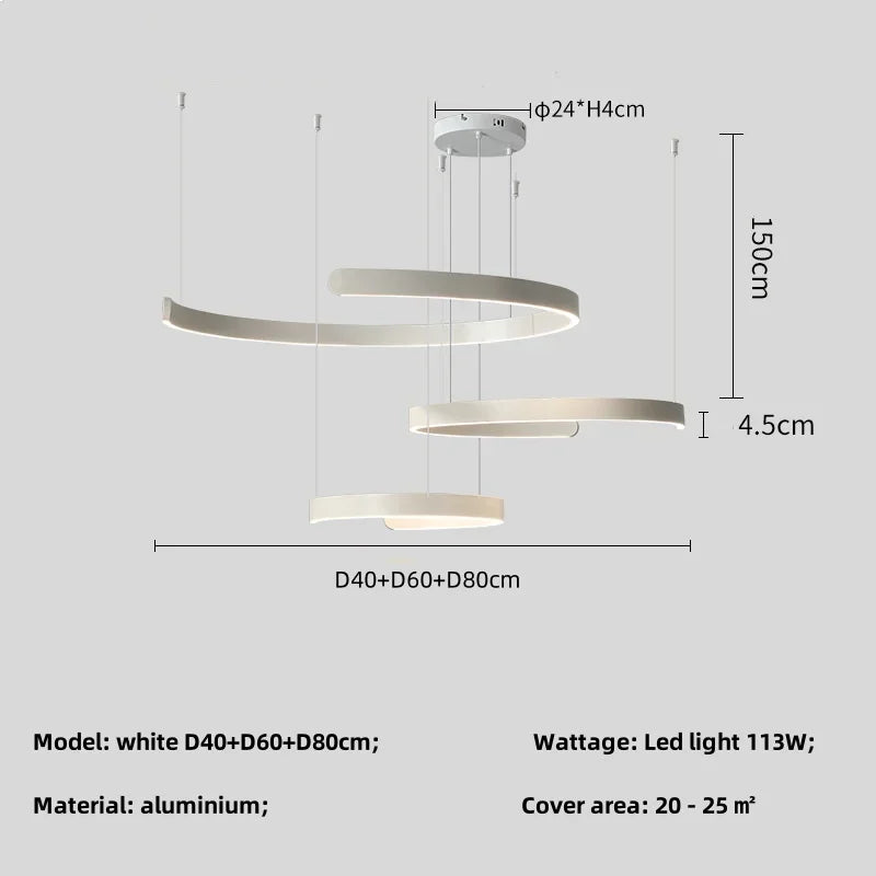 Artfan lighting Black LED Chandelier Pendant Light for Foyer Stairs Bar, Minimalist Indoor Hanging Lamp