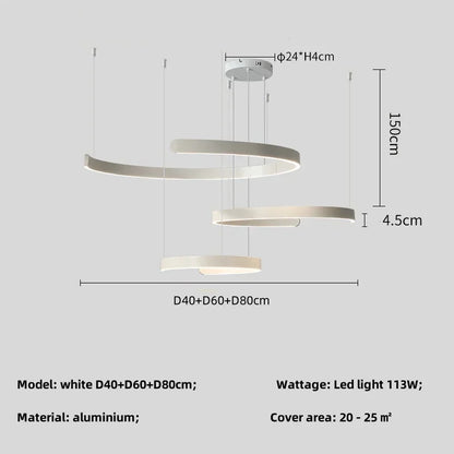 Artfan lighting Black LED Chandelier Pendant Light for Foyer Stairs Bar, Minimalist Indoor Hanging Lamp