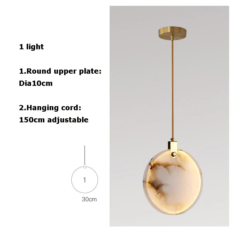 Artfan 2025 Art Deco Marble Golden Lustre LED Chandelier Lighting