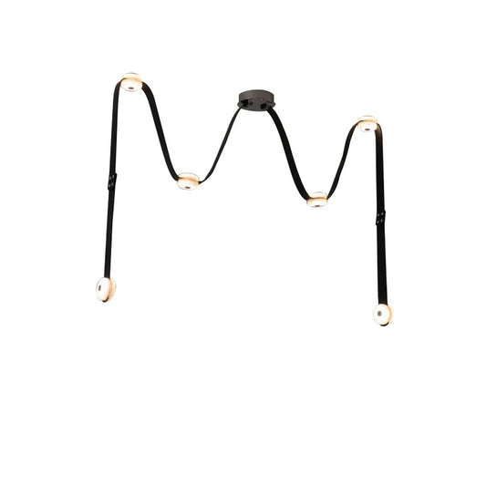Artfan lighting Black Leather Marble Chandeliers | Adjustable Dining Room Lamps | Easy Installation Home Decor