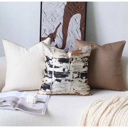 Artfan  Convex Rings Geometry Jacquard Pillowcase Cappuccino Luxury Cushion Cover