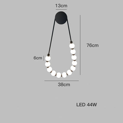 Artfan lighting Black Gold LED Her Necklace Wall Lamp Sconce for Bedroom & Corridor