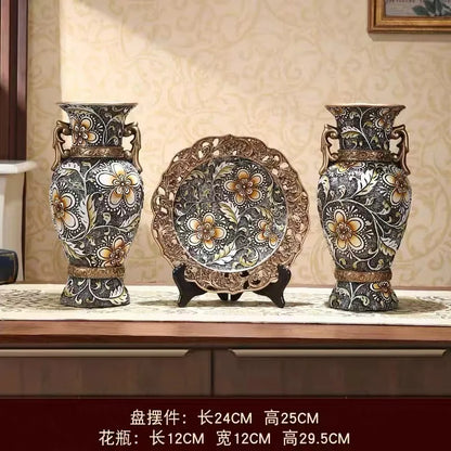 Artfan Resin Vase Dried Flowers Arrangement for Living Room Decor