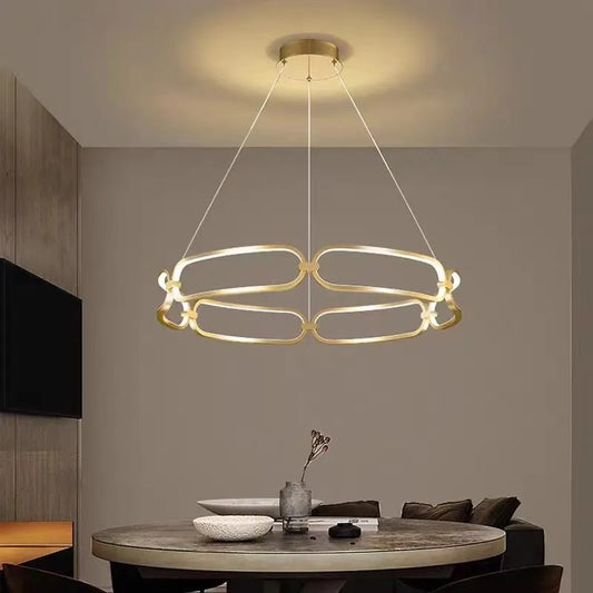 Artfan Adara Luxury LED Chandelier: Modern Ring Light for Home Interior Decoration