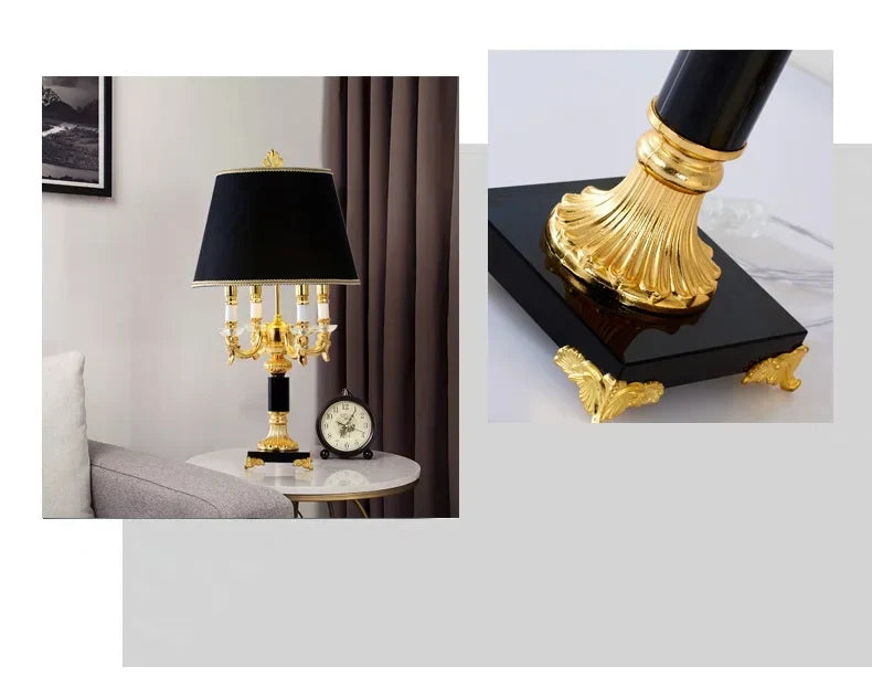 Artfan lighting Black Crystal Bedroom Table Lamp - Luxury Modern Decor