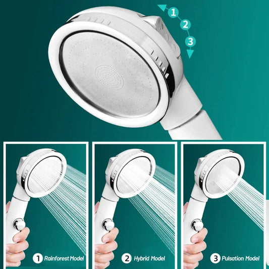 Artfan 3-Mode High Pressure Shower Head with Hose - Water Saving Nozzle