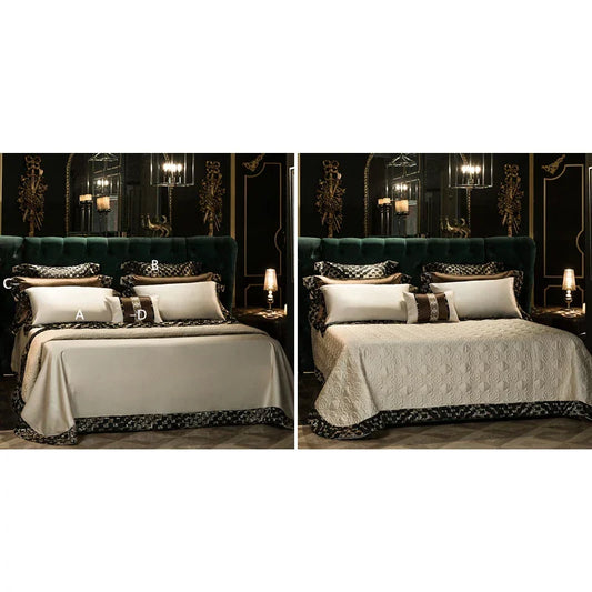 Artfan 200S Embroidery Egyptian Cotton Bedding Set - Queen King Linens