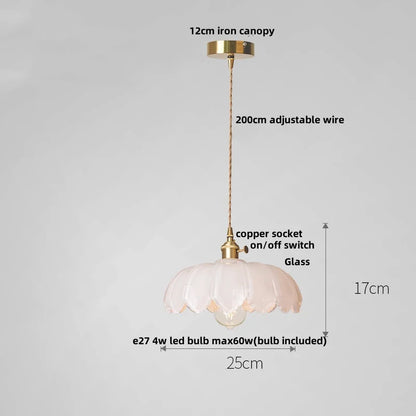 Artfan Amber Glass Walnut Wood LED Pendant Lamp with Copper Knob Switch