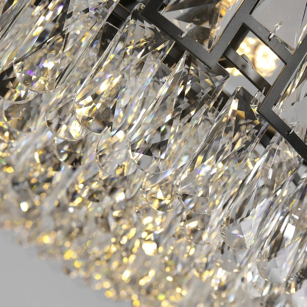 Artfan lighting Black Crystal LED Chandelier for Living Room, Dining Room, Kitchen, Bedroom