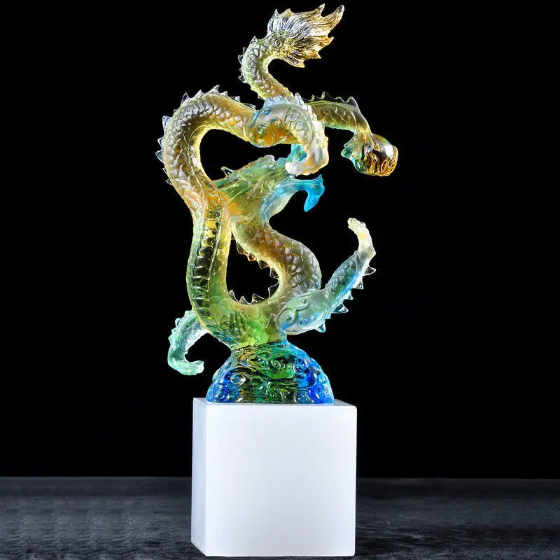 Artfan Ascending Dragon Feng Shui Ornament for Wealth and Success