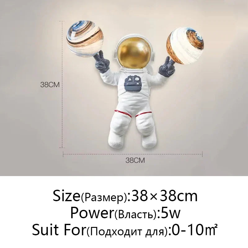 Artfan Astronaut Moon Planet Table Lamp Night Light Bedroom Decor Spaceman Theme