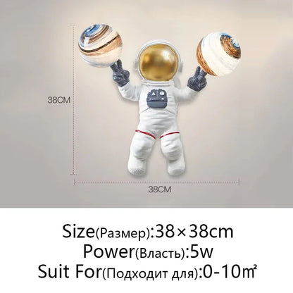 Artfan Astronaut Moon Planet Table Lamp Night Light Bedroom Decor Spaceman Theme