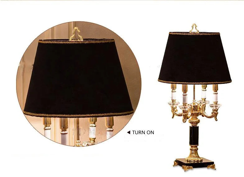 Artfan lighting Black Crystal Bedroom Table Lamp - Luxury Modern Decor