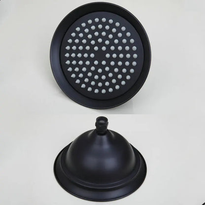 Artfan 8" Black Rain Shower Head Set with Hand Spray and Mixer Faucet