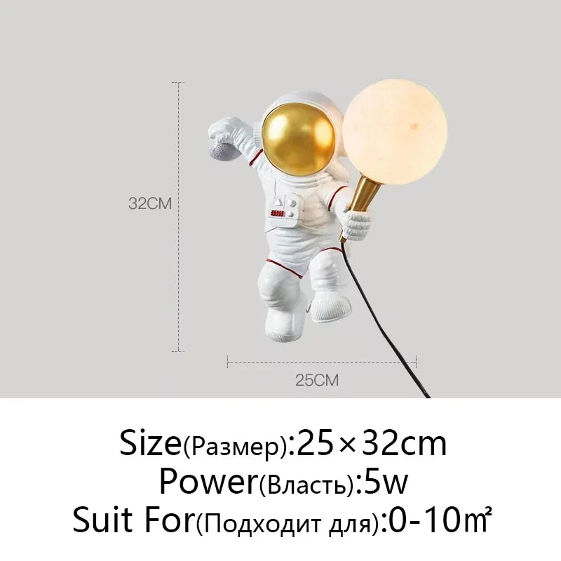 Artfan Astronaut Moon Planet Table Lamp Night Light Bedroom Decor Spaceman Theme