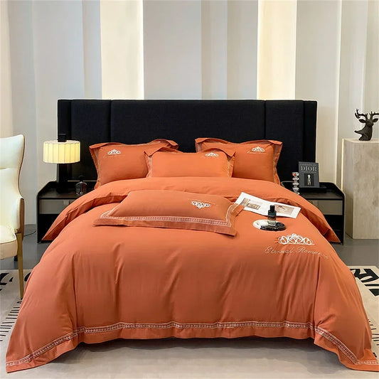 Artfan 1200TC Egyptian Cotton Bedding Set - King/Queen Size, Solid Color