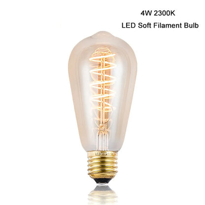 Artfan Amber Warm LED Spiral Filament Bulb E27 Vintage Edison 4W 2300K ST64 Bulb