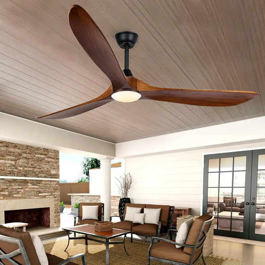 Artfan 52 Inch Wood Blade Ceiling Fan with Remote Control and Lights