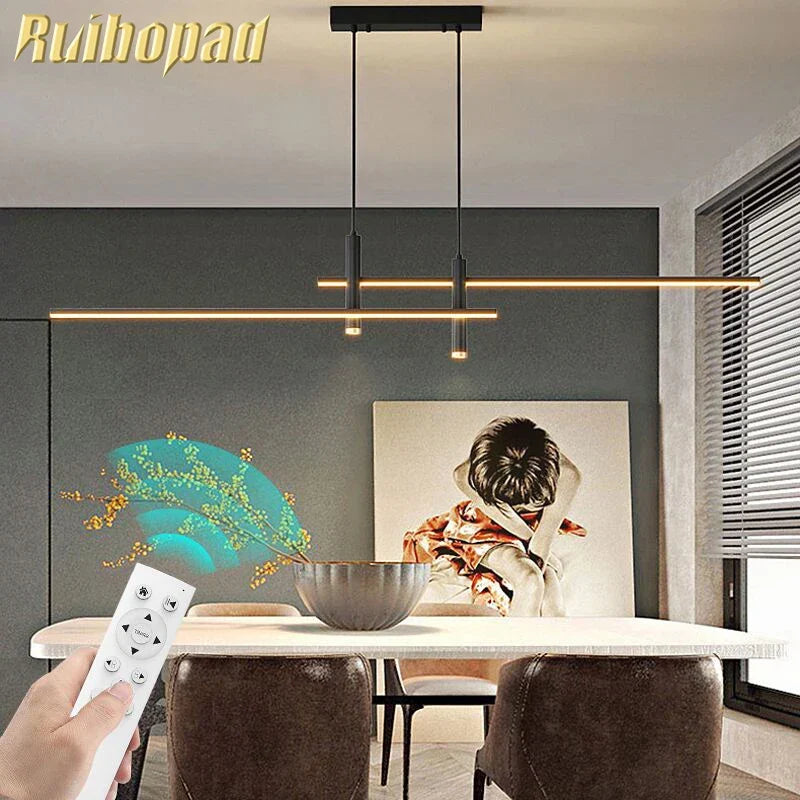 Artfan lighting Black Gold Nordic LED Pendant Chandelier for Dining Table - Modern Minimalist Design