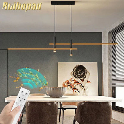 Artfan lighting Black Gold Nordic LED Pendant Chandelier for Dining Table - Modern Minimalist Design