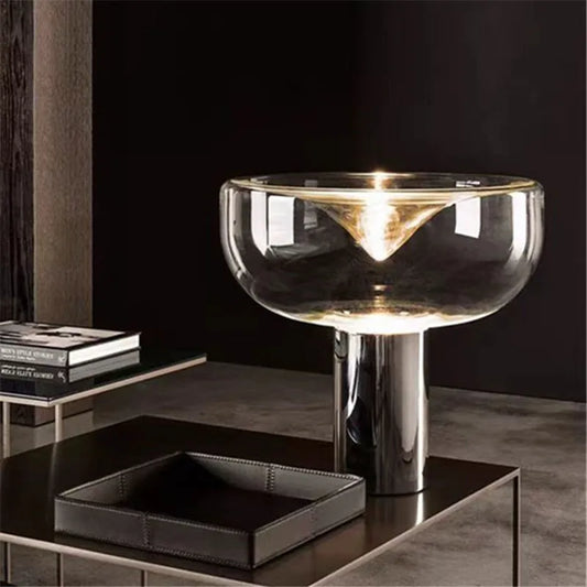Artfan Aella Glass Table Lamp - Luxury Art Clear Lamp for Office Bedroom Home Décor