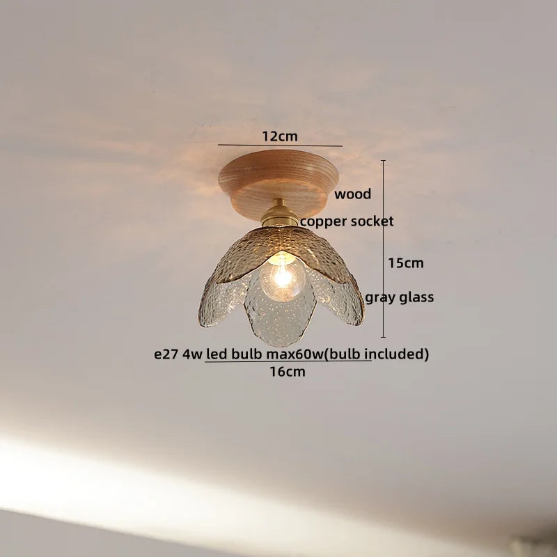 Artfan Amber Glass LED Ceiling Lights Modern Decoration for Home Porch Restaurant