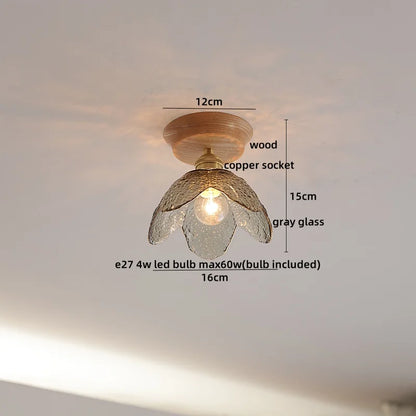 Artfan Amber Glass LED Ceiling Lights Modern Decoration for Home Porch Restaurant