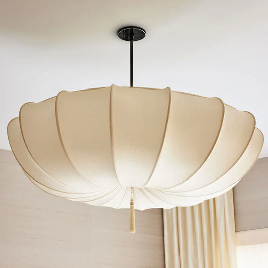 Nordic Cream Fabric Pendant Light for Home and Office - Artfan Wabi Sabi Chandelier
