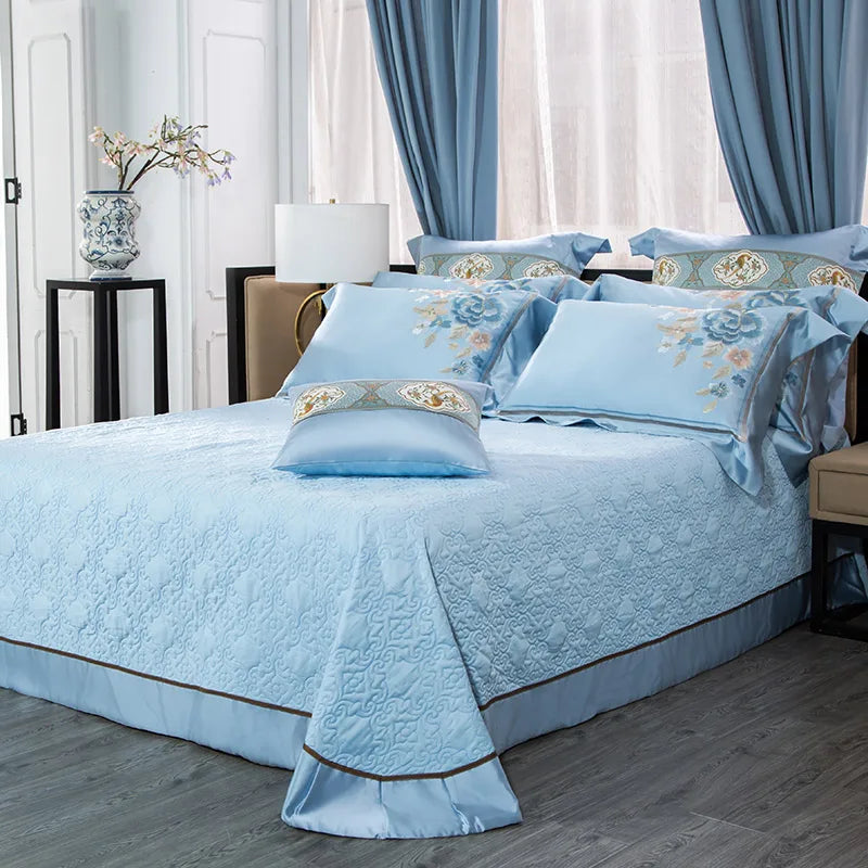 Artfan 200S Cotton Embroidery Bedding Set - Queen King Linens - Duvet Cover Sheets