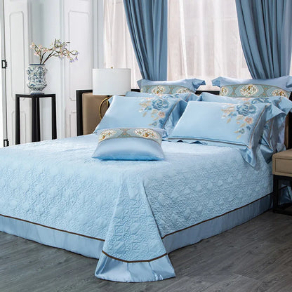 Artfan 200S Cotton Embroidery Bedding Set - Queen King Linens - Duvet Cover Sheets