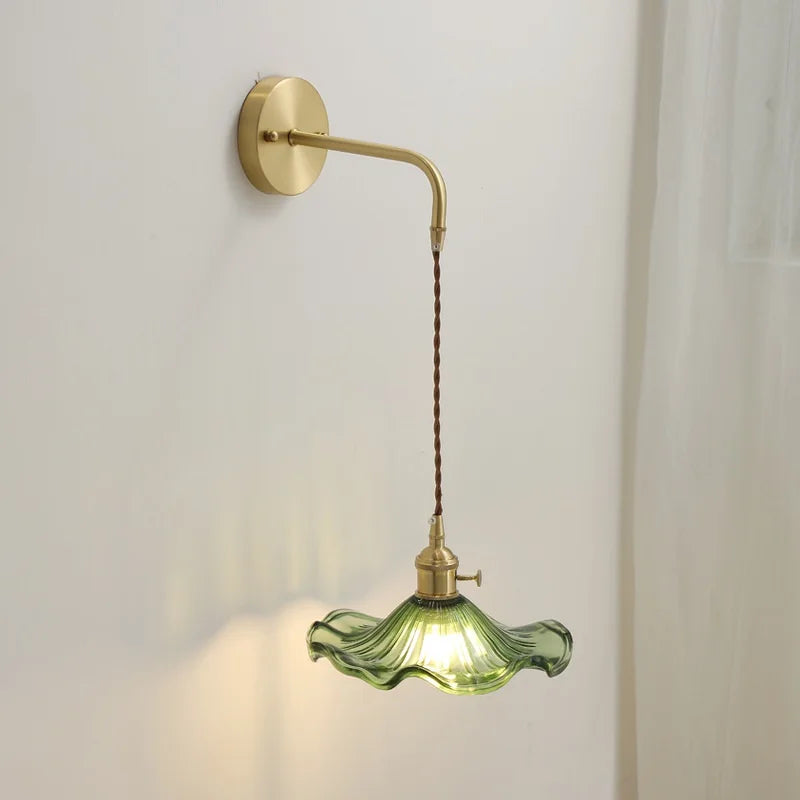 Artfan Amber Glass LED Wall Sconce for Home Indoor Lighting