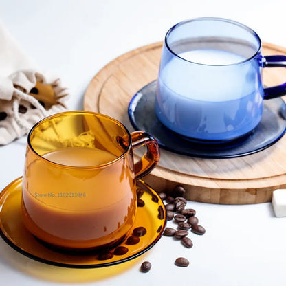 Artfan 350ml Glass Coffee Mug Tea Juice Cup Heat Resistant Durable High Borosilicate