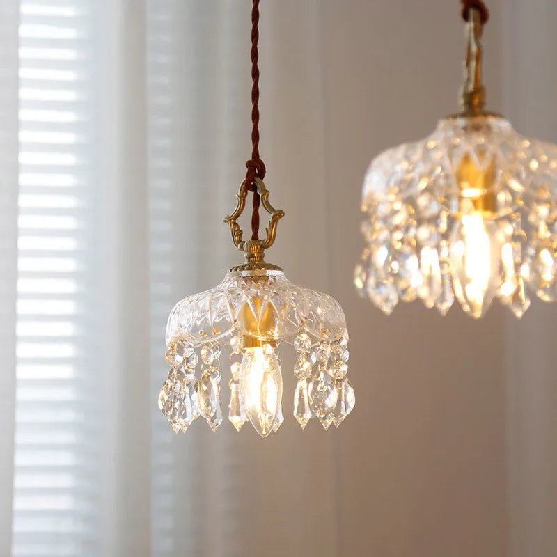 Artfan Crystal Small Chandelier for Aisle Entrance, Bedside, Balcony, Corridor – French Retro Light Luxury