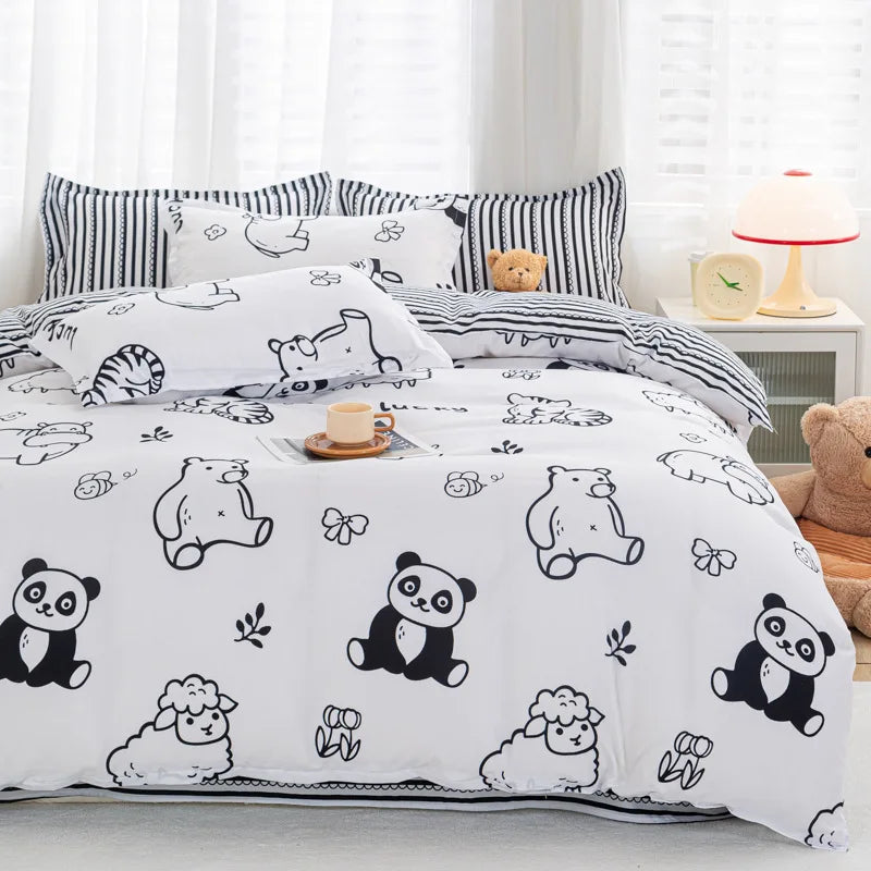 Artfan Animal Pattern Bedding Set - King/Queen Size Quilt Set for Comfortable Home.