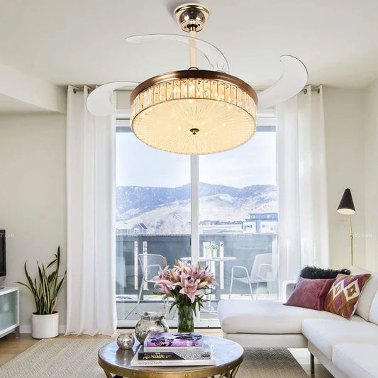 Artfan 42" Invisible LED Ceiling Fan with Retractable Blades & Remote Control