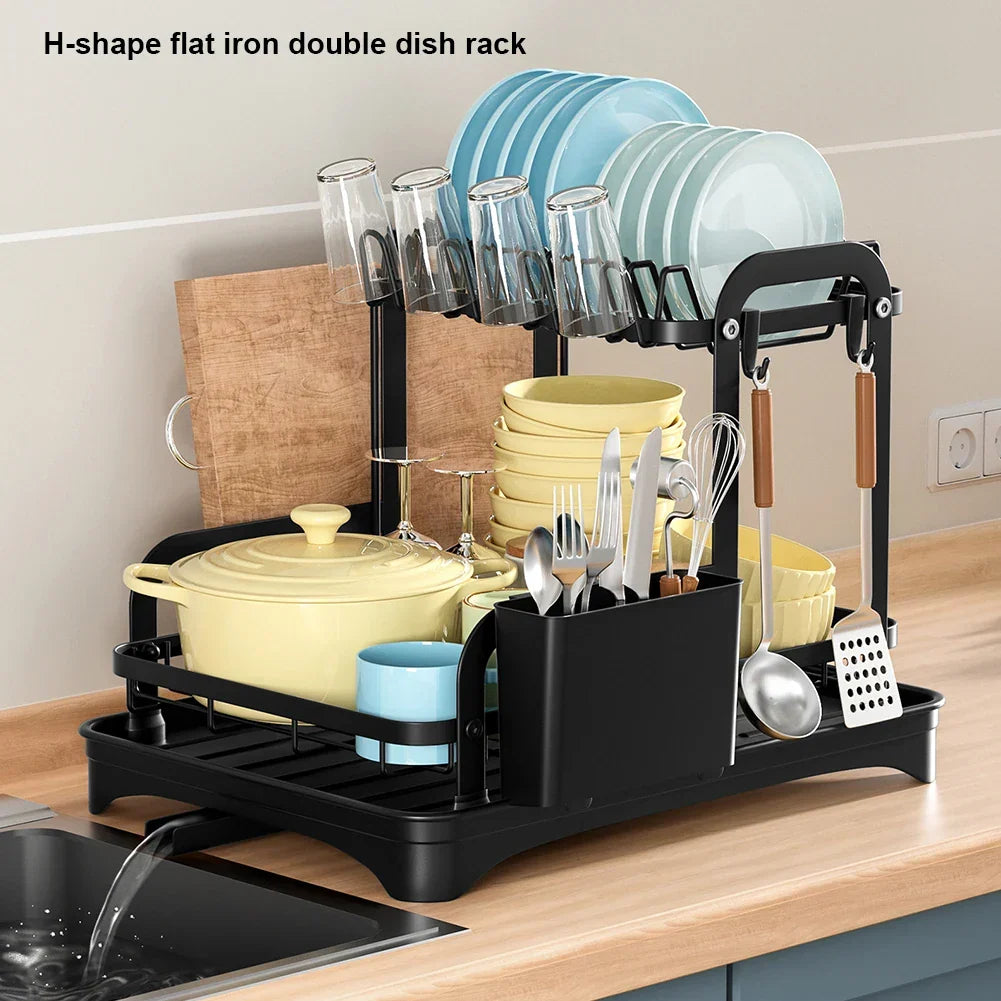 Artfan 2 Tier Dish Drainer Storage Rack for Kitchen Countertop Organization