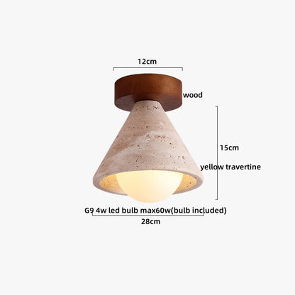 Artfan Acryl Travertine LED Ceiling Lights - Modern Natural Stone Ceiling Lamp