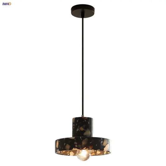 Artfan lighting Black Terrazzo LED Pendant Lamp for Dining Living Room Staircase