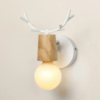 Artfan Antlers Vintage Wall Sconce Lights Wood Wall Lamps Fixture Indoor Lighting