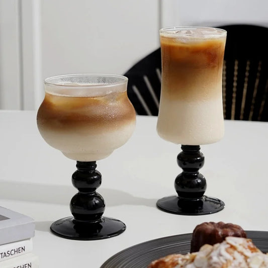 Artfan 400ml Goblet Glass Coffee Cup Drinkware Tea Mug Heat-Resistant Water Cup.