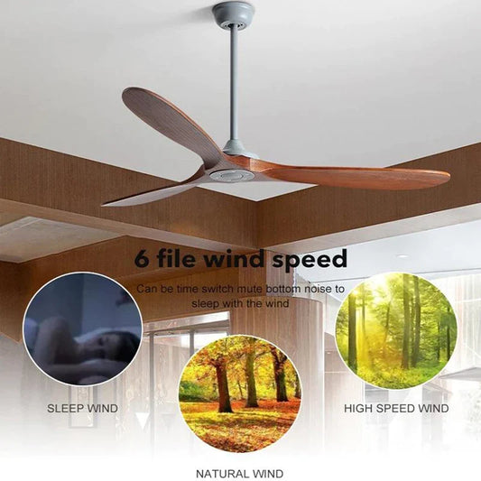 Artfan 70" Wood DC Ceiling Fan w/ Remote Control - Industrial Style Large Size Fan