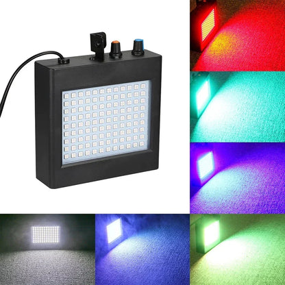 Artfan 108 LED RGB White Strobe Stage Lighting - Sound Activated Disco Party DJ
