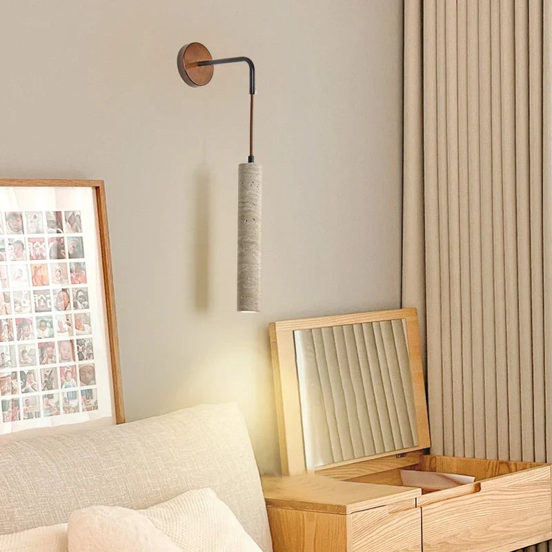 Artfan Adjustable LED Wall Sconce Yellow Travertine Stair Light Fixture for Home Decor
