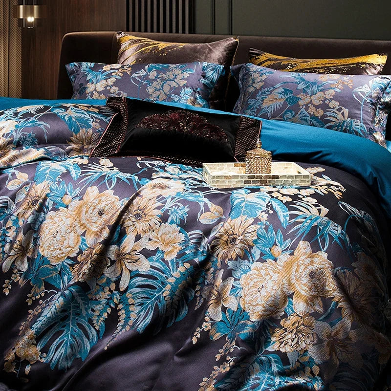 Artfan 1500TC Jacquard Egyptian Cotton Bedding Set for Queen King Linens