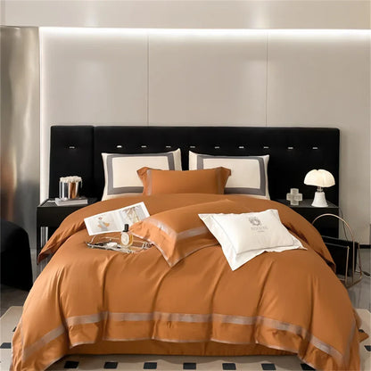 Artfan 1000TC Egyptian Cotton Embroidered Bedding Set, Queen King Size Duvet Cover Set