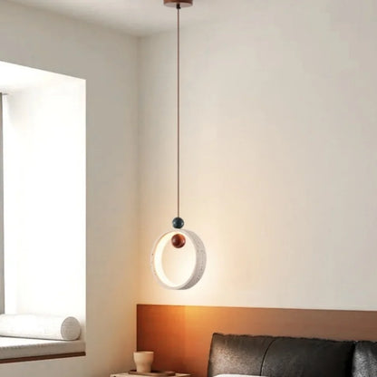 Artfan Adjustable LED Pendant Light - Nordic Modern Yellow Travertine Marble Wood Fixture