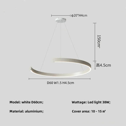 Artfan lighting Black LED Chandelier Pendant Light for Foyer Stairs Bar, Minimalist Indoor Hanging Lamp
