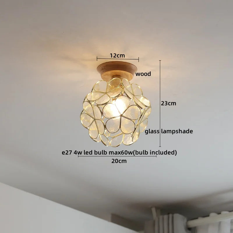 Artfan Amber Glass LED Ceiling Lights Modern Decoration for Home Porch Restaurant